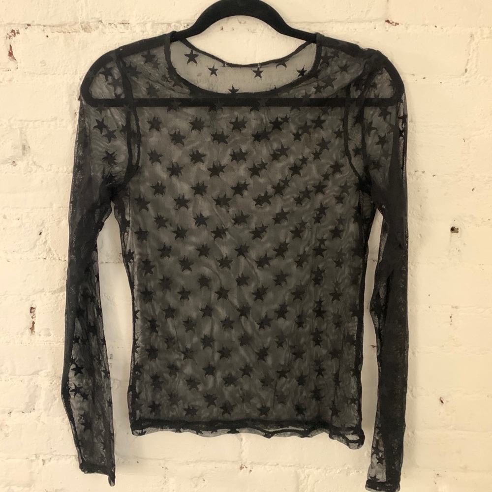 Mesh sheer star top from Zara long sleeve
